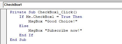 Checkbox example