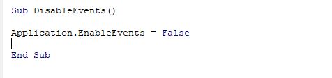 Disable Event