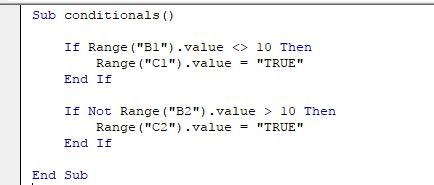 Use <> operator or Not keyword