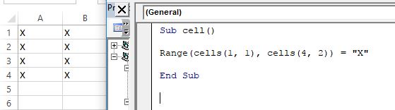 Range object with cell